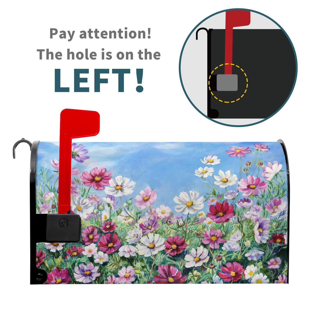 Harooni wildflowers design adds colorful charm to your outdoor mailbox while staying water-resistant.