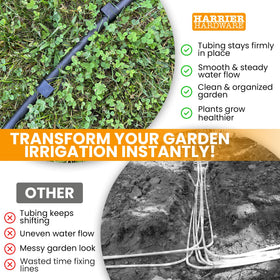 Harrier Hardware hose securing in lawns and planters for even watering