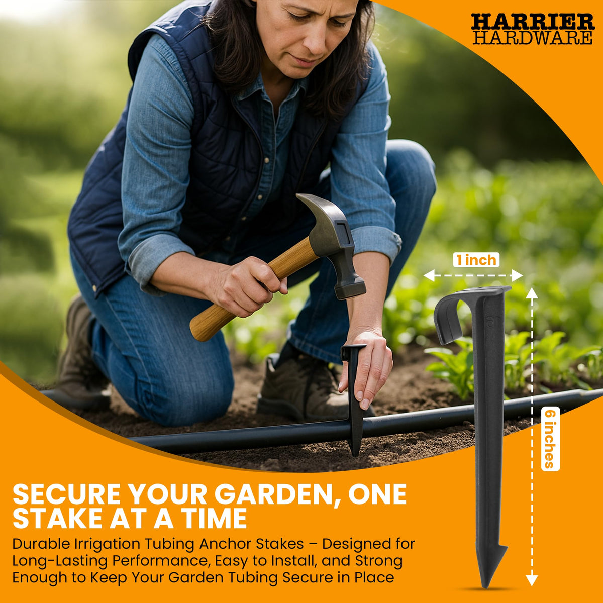 Harrier Hardware packaged 32-pack stakes ready for large area use