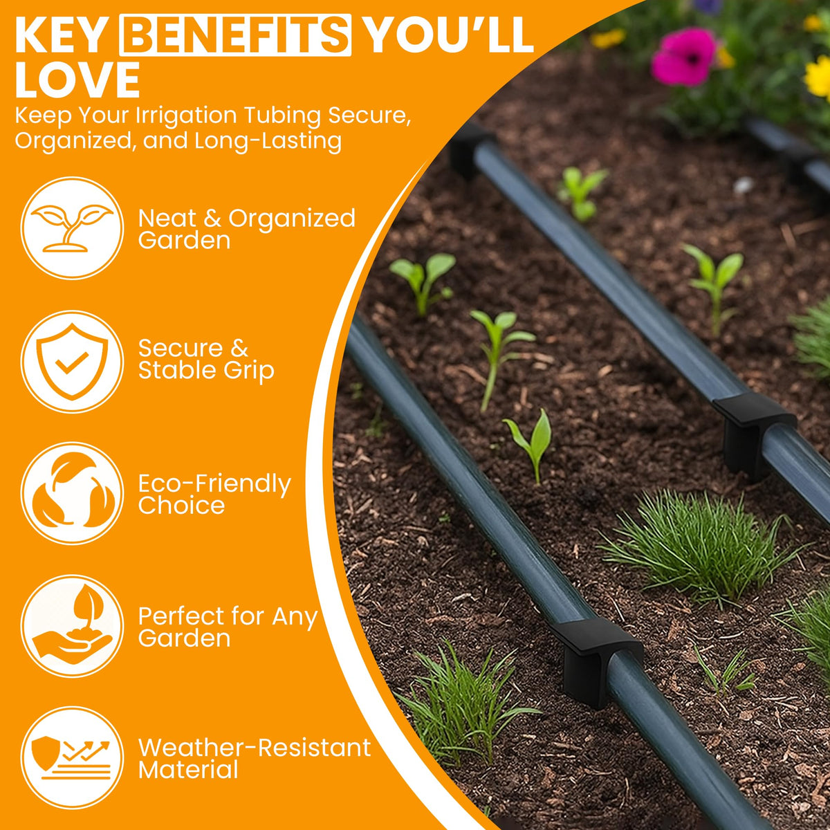 Harrier Hardware six-inch stake flat-top in soil demonstrates easy installation and stability
