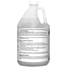 HARRIS 10X Sea Salt Weed Killer used outdoors in a sunlit garden bed.