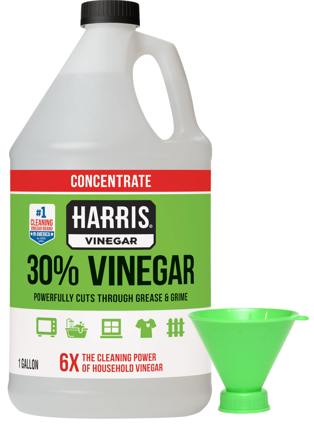 HARRIS 30% vinegar bottle for powerful multi-surface cleaning.