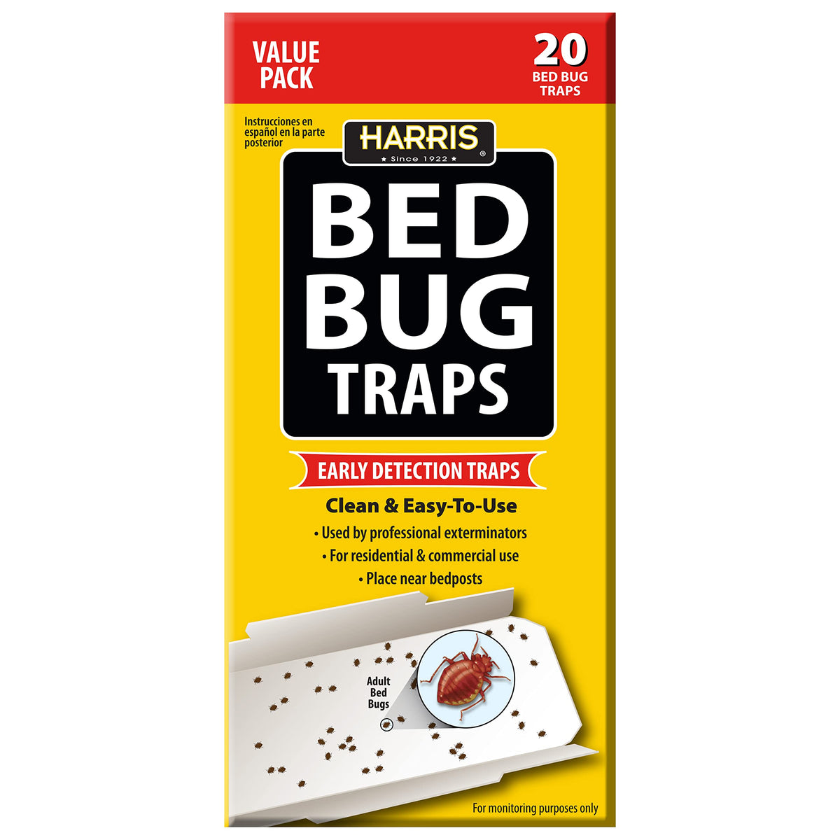 HARRIS Bed Bug Traps folded for discreet home placement.