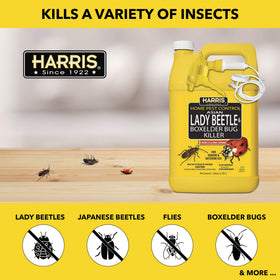 HARRIS bottle in yard area demonstrates exterior treatment convenience.