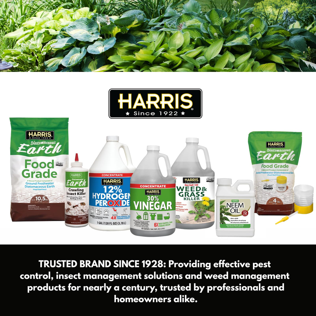 Harris brand heritage since 1928 adds pest control expertise.