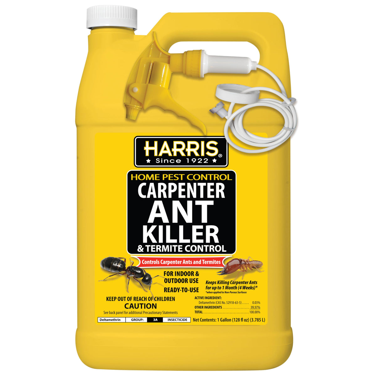 Harris Carpenter Ant Killer with trigger sprayer for precise baseboard application.