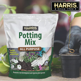 Harris Coco Coir-based Potting Soil close-up highlighting moisture retention for herbs.