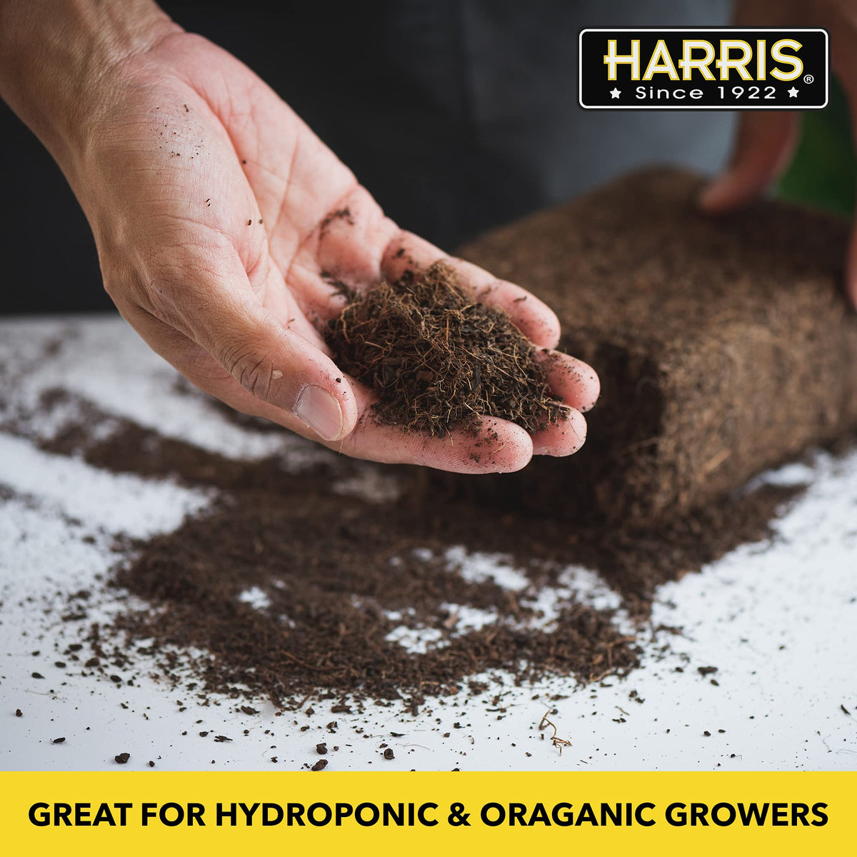 Harris Coco Coir Pith, water-absorption feature aids moisture for root health.