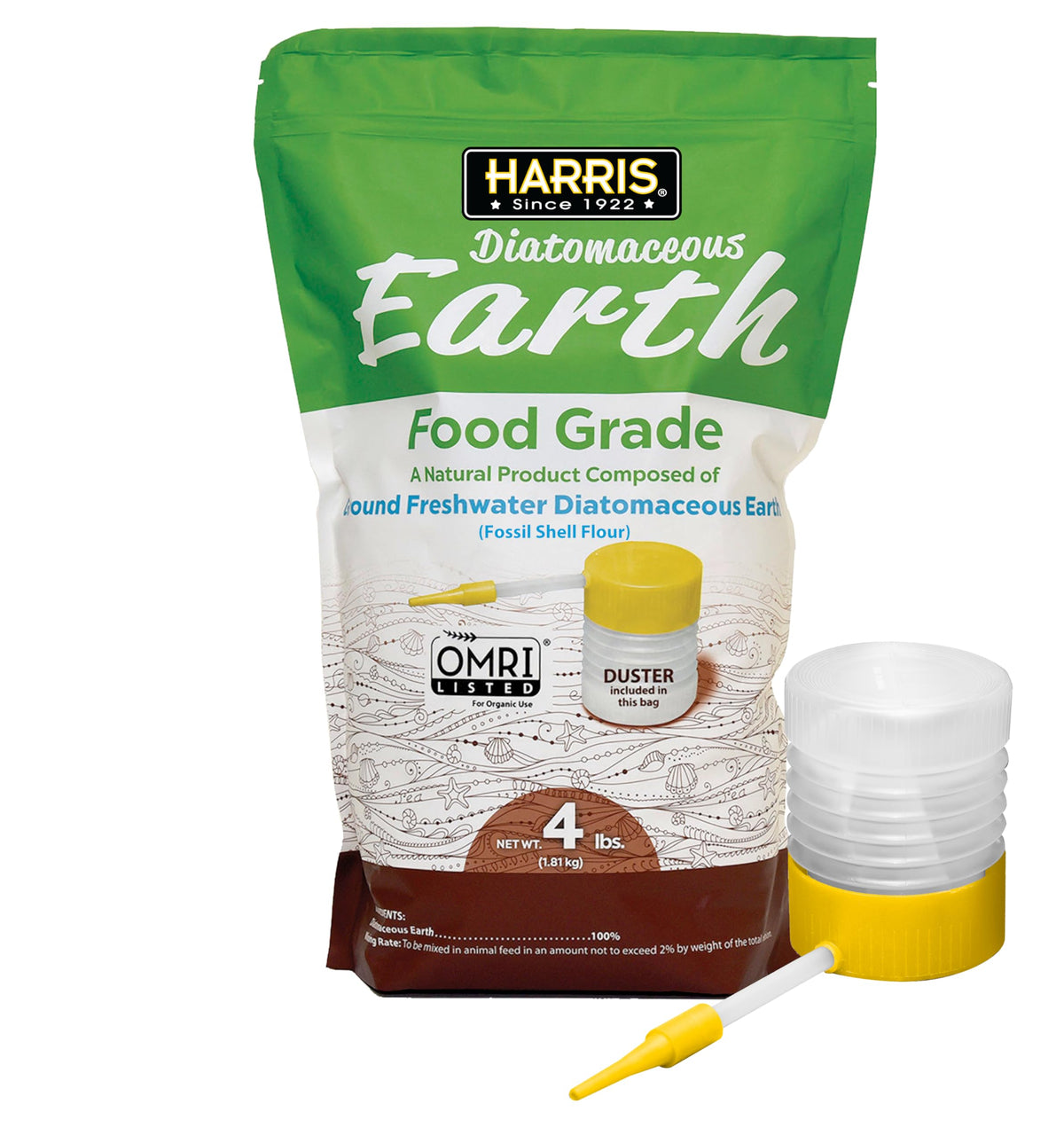 HARRIS Diatomaceous Earth 4lb bag for versatile home use.