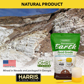 HARRIS DE powder duster included for easy feed application.