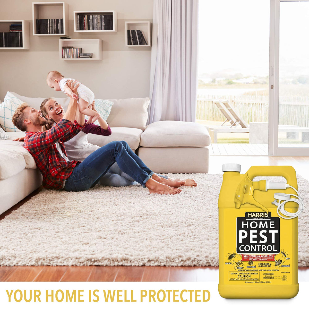 HARRIS EPA Registered seal on bottle for indoor residential use