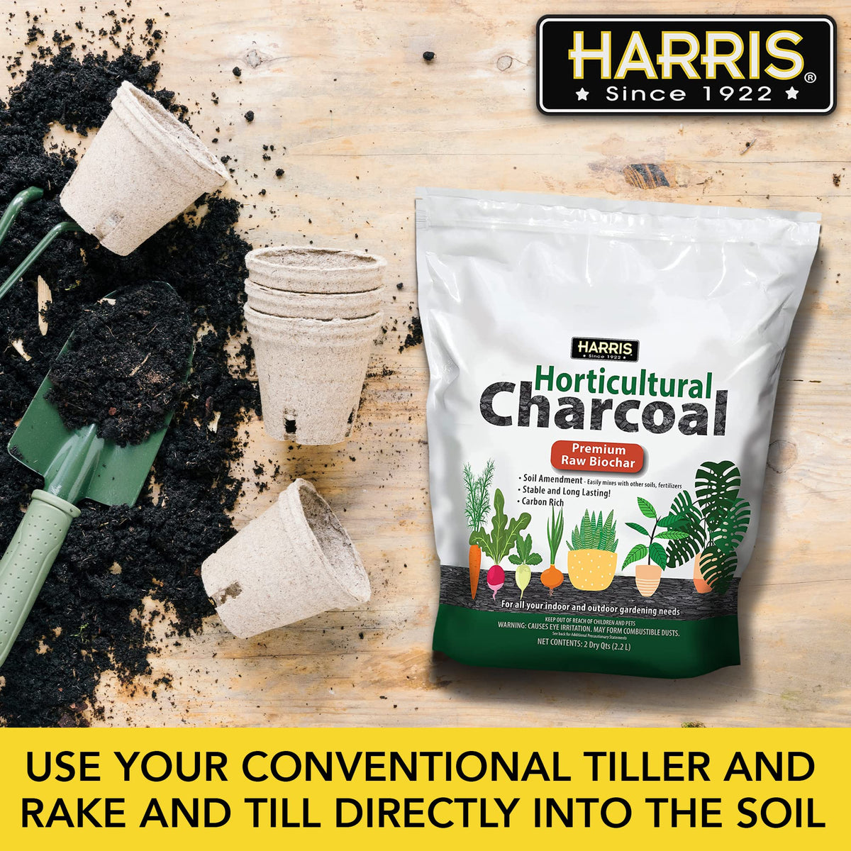 HARRIS Horticultural Charcoal is 100% pure biochar with no fillers.
