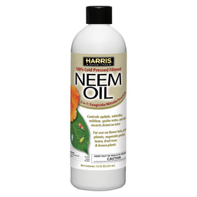 Harris Neem Oil concentrate bottle for indoor and outdoor pest control.