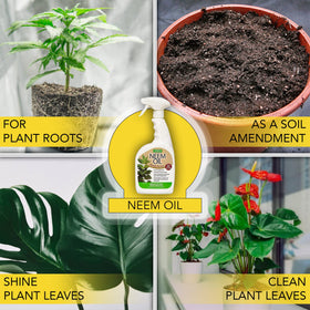 HARRIS Neem Oil Spray featuring cold pressed oil for plant health.