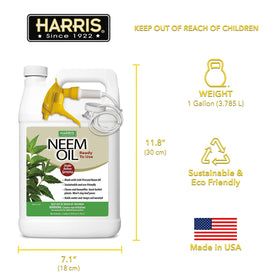 HARRIS Neem Oil Spray features eco-friendly emulsifier with 2% neem oil.