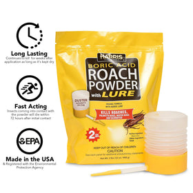 HARRIS powder duster with extended straw enables easy reach