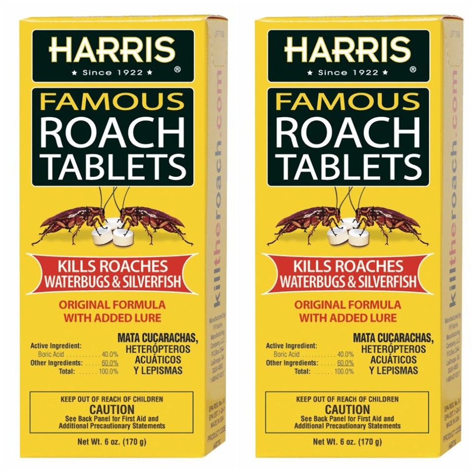 HARRIS roach tablets in a 2-pack bottle front for convenient use.