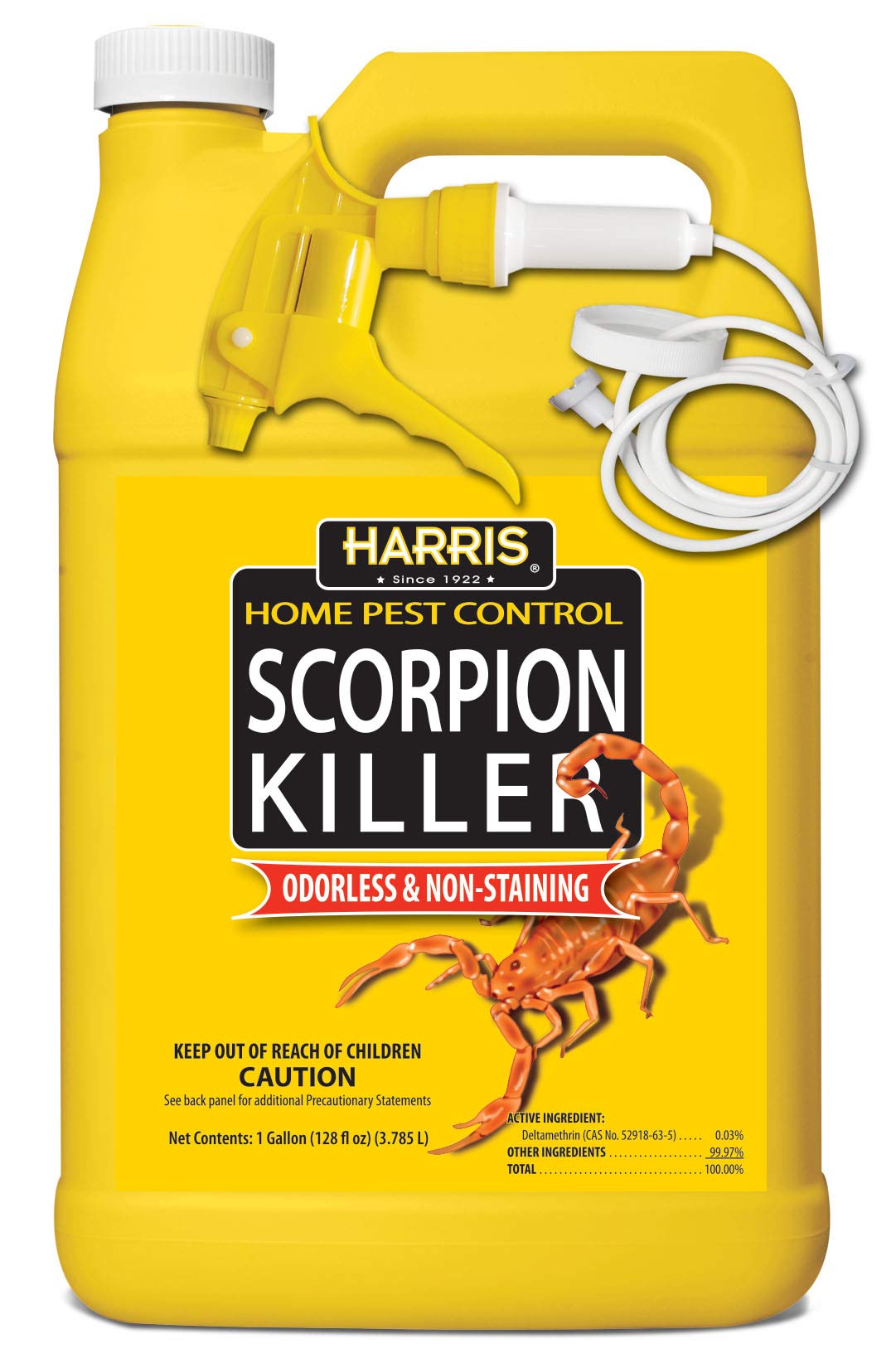HARRIS Scorpion Killer bottle front shows ready-to-use indoor spray for control