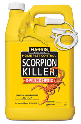 HARRIS Scorpion Killer bottle front shows ready-to-use indoor spray for control