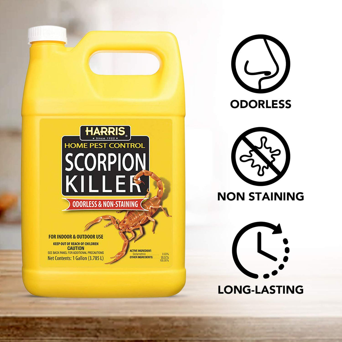 HARRIS Scorpion Killer gallon packaging for long-term use