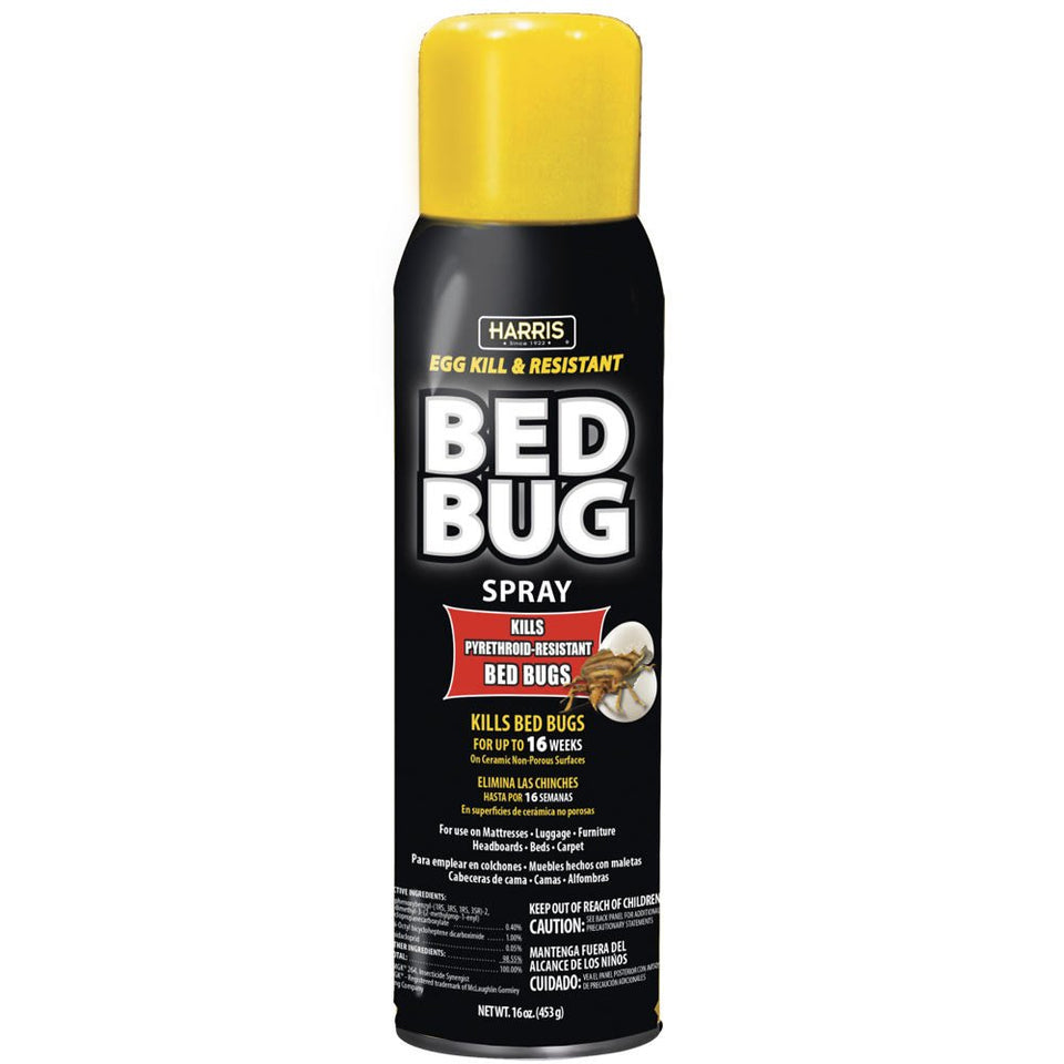Harris Toughest Bed Bug Killer spray bottle targets resistant bed bugs quickly