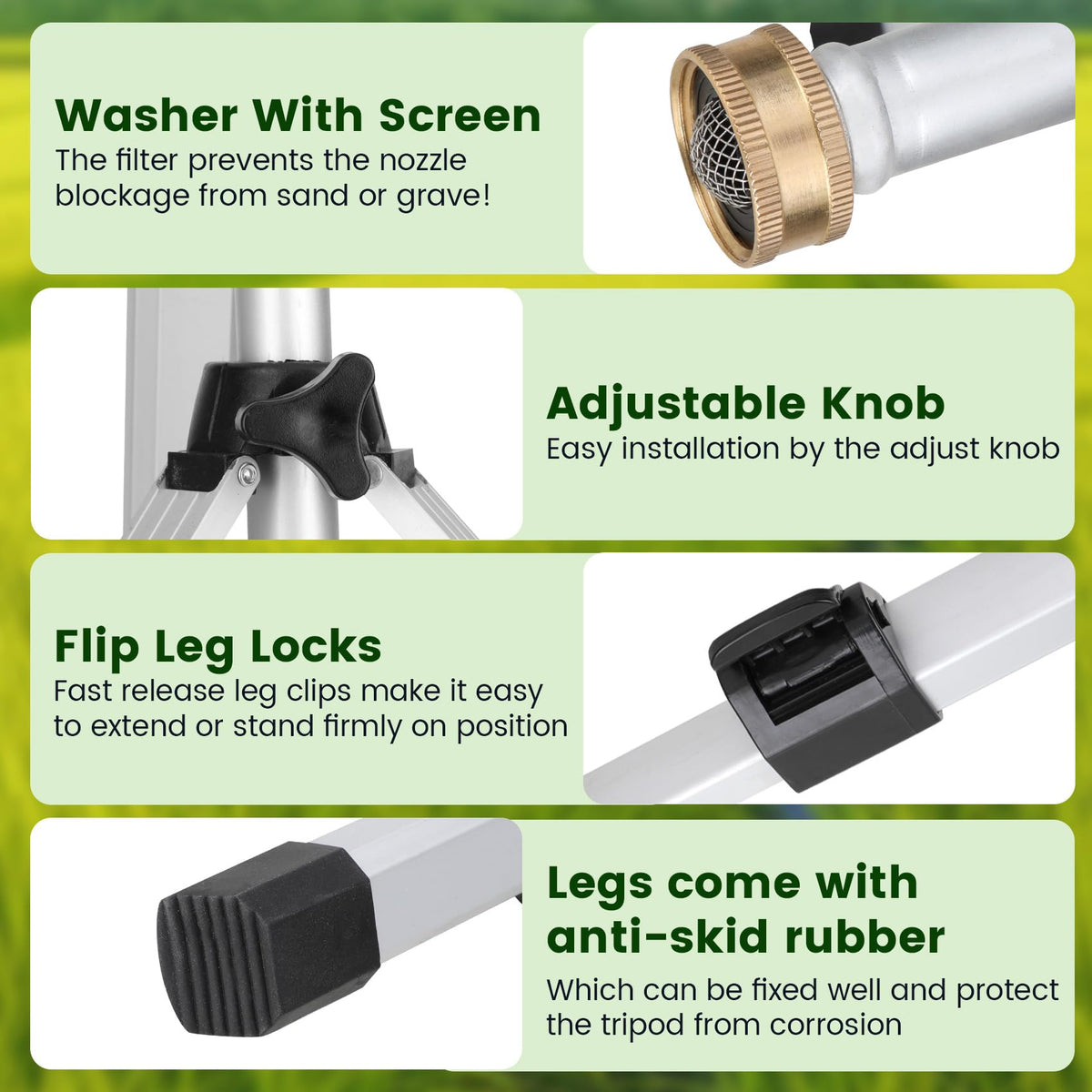 Harsire maximum 90 ft spray diameter covers large lawns