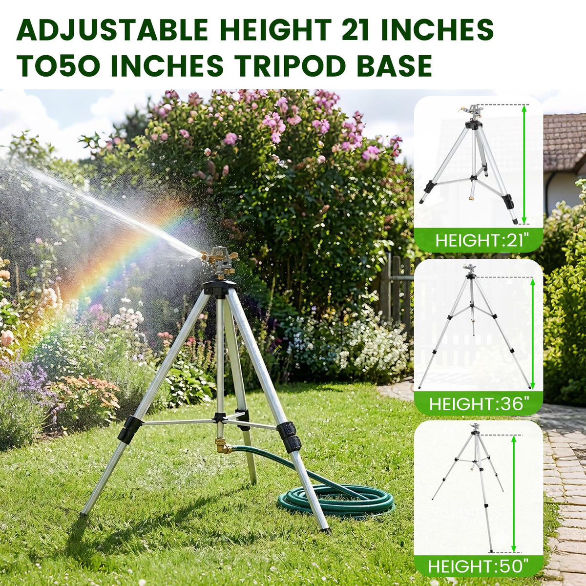 Harsire adjustable tripod height ensures ideal watering height