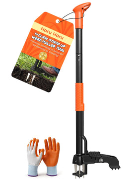 Haru Haru weed puller stand-up 4-claw in action for easy root removal.