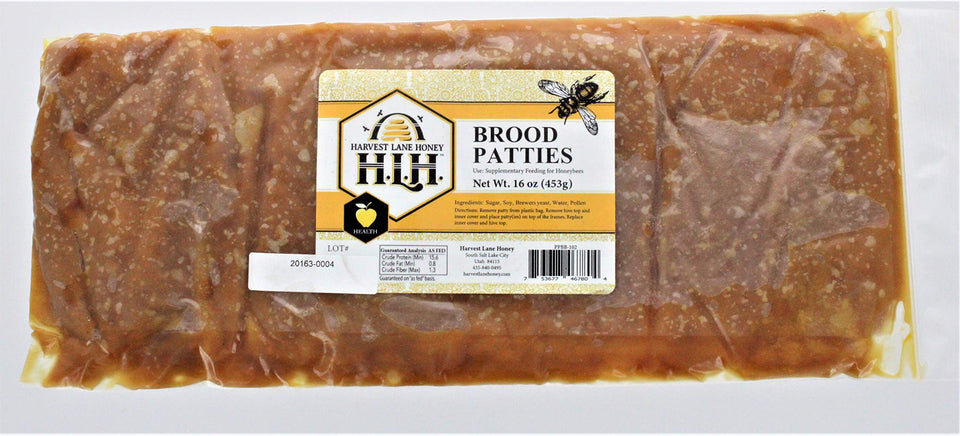 Harvest Lane Honey PPBB-102 1 lb pollen pattie packaging for convenient hive feeding.