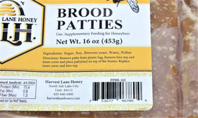 Close-up of Harvest Lane Honey pollen pattie texture ready to top hive frames for early spring.