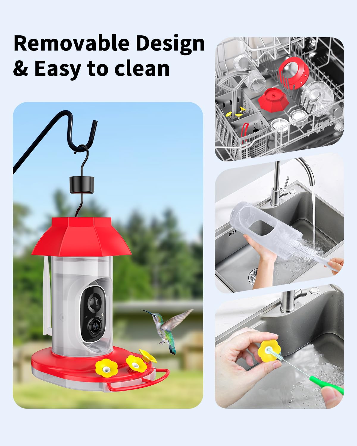 HARYMOR hummingbird feeder leak-proof washer prevents nectar waste.
