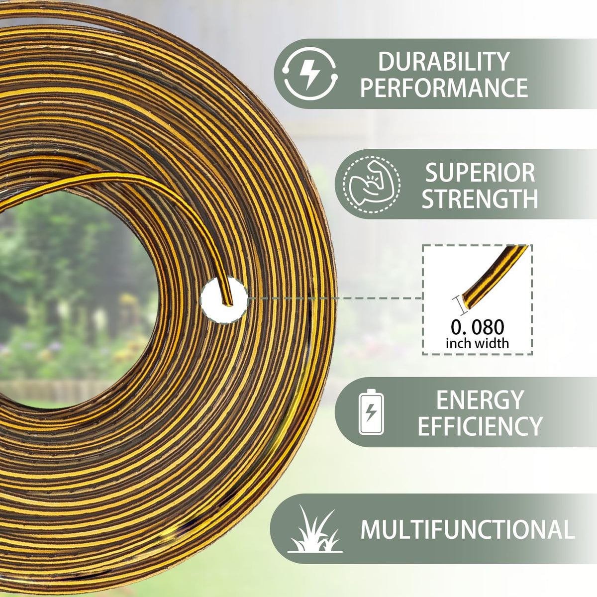 HASME 225ft 0-080-inch line spool close-up, durable nylon for long-lasting cutting.