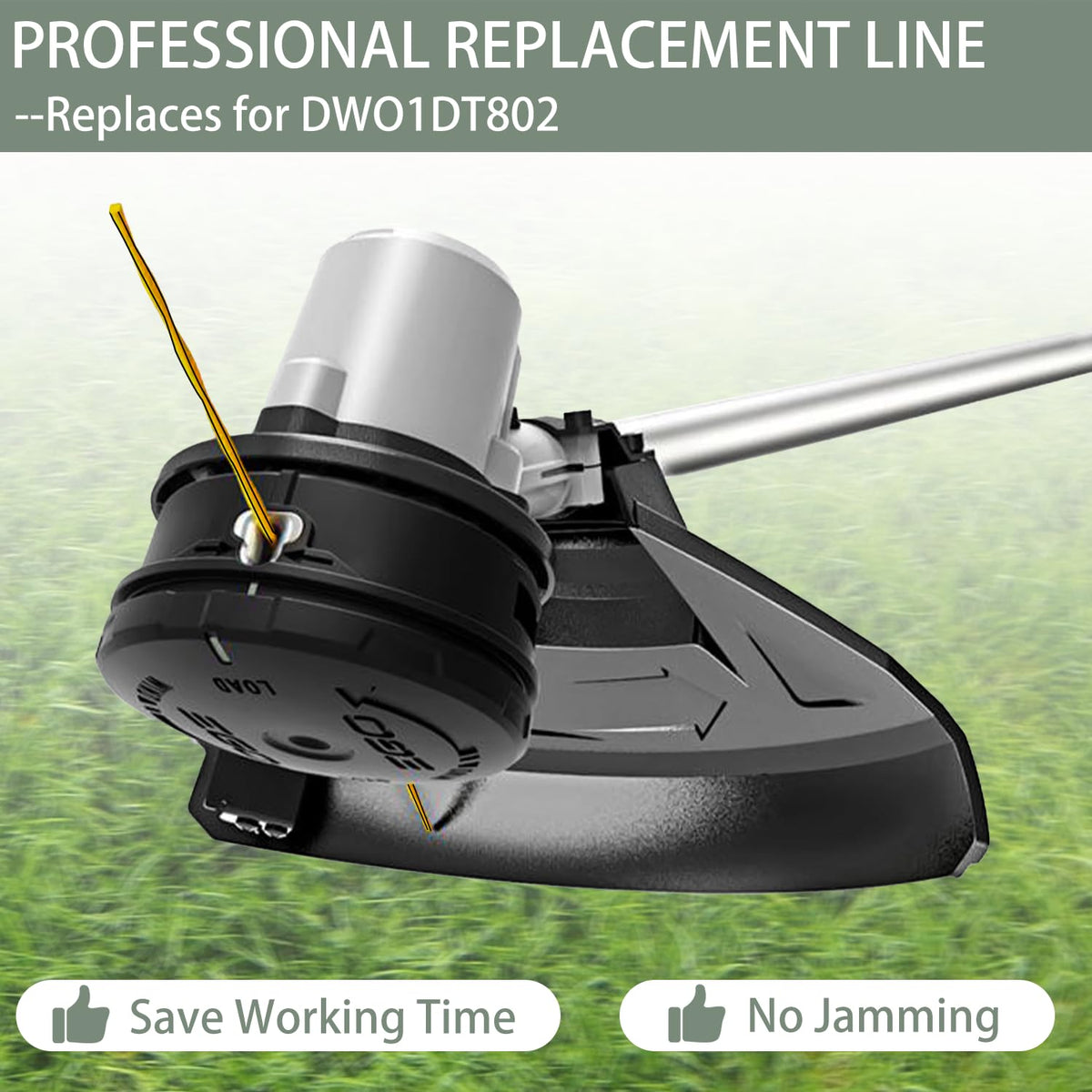 HASME durable nylon line stands up to tough yardwork and everyday trimming.