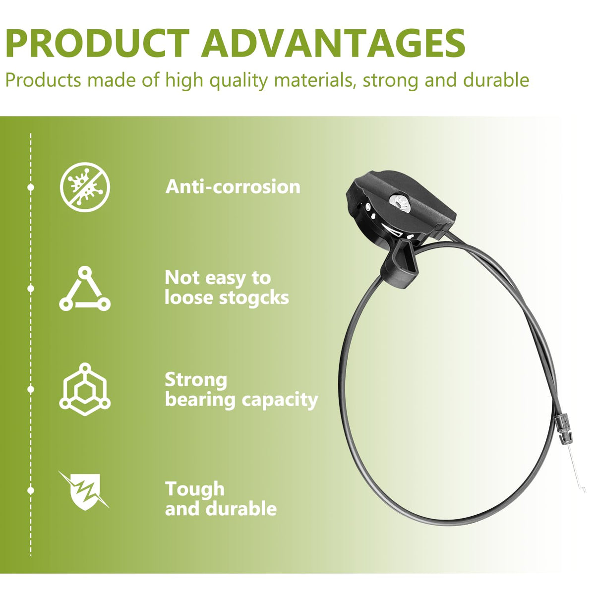 HASMX packaging includes one throttle control cable for ready-to-use replacement.