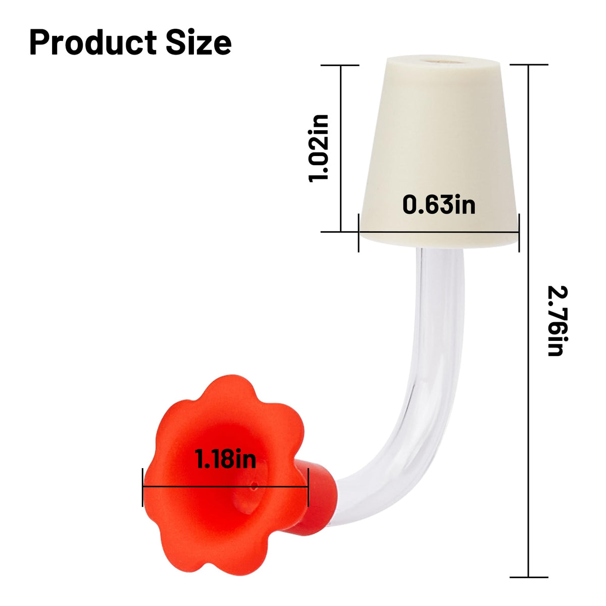 HASSLICKIT feeder tube with tapered stopper ensures snug, leak-resistant fit in glass feeders.
