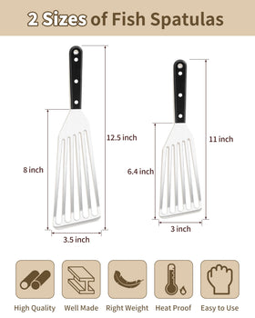HaSteeL 11-inch fish spatula with slotted blade for delicate foods