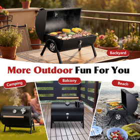 Chimney damper on HaSteeL grill balances heat and smoke for steadier cooking