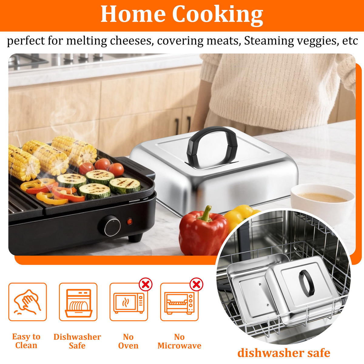 HaSteeL dishwasher-safe lid label signals effortless cleanup after cooking.