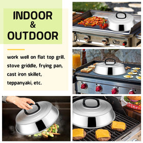 HaSteeL dome fits stove, griddle, and teppanyaki for versatile cooking.