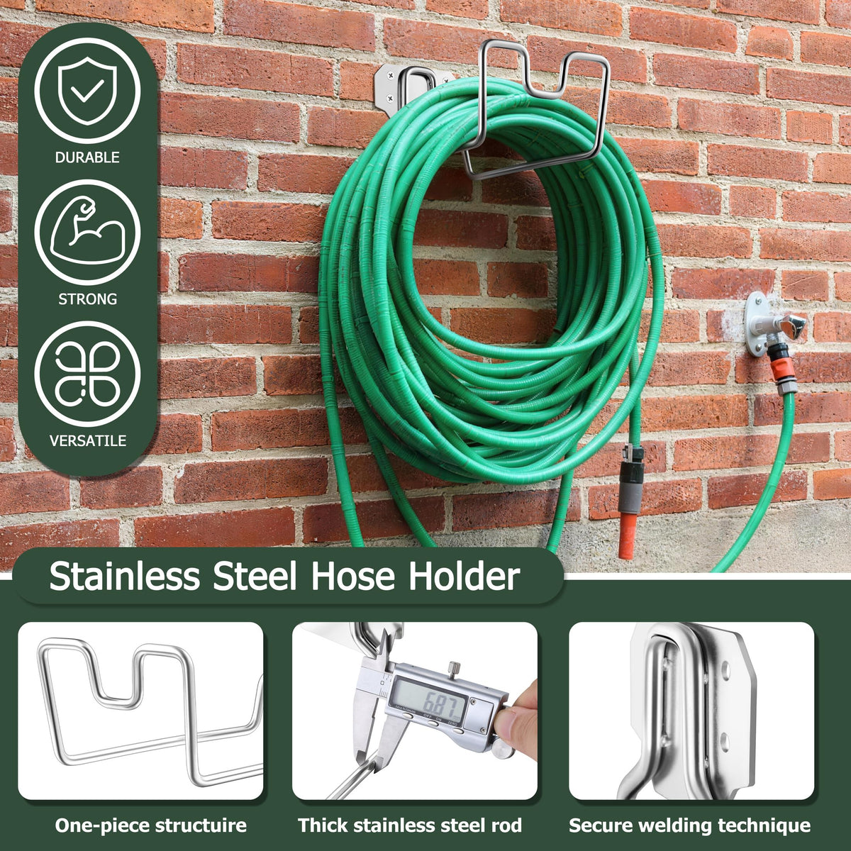 HaSteeL hose nozzle groove concave supports quick nozzle positioning after watering.