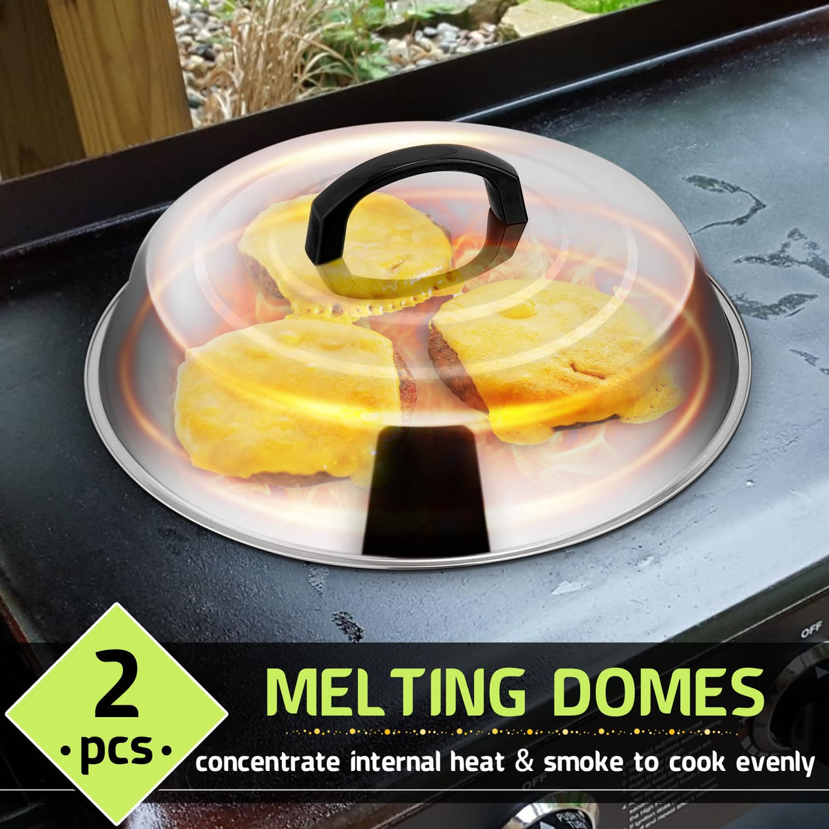 HaSteeL 12-inch dome keeps food warm while serving.