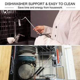 HaSteeL long handles keep hands away from heat while flipping