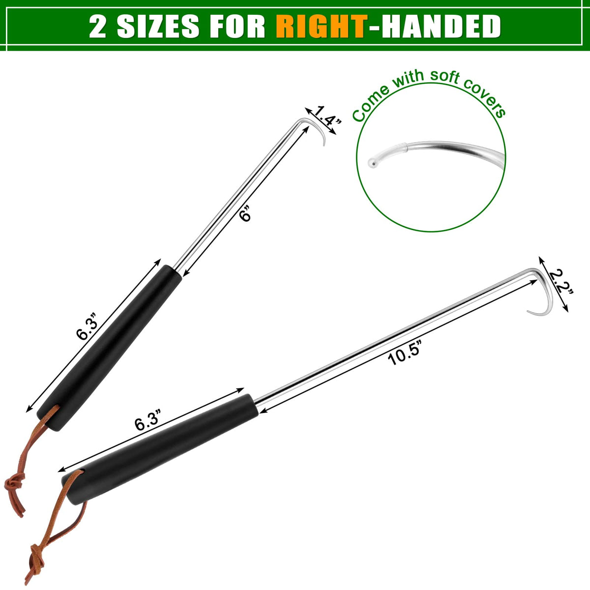 HaSteeL 17-inch meat hook flip with ergonomic handle for safe grilling