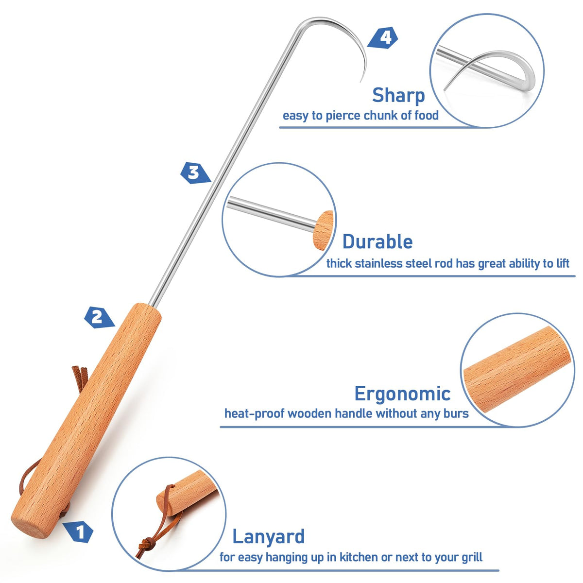 HaSteeL pigtail flipper stainless steel body ensures durable, rust-free performance.