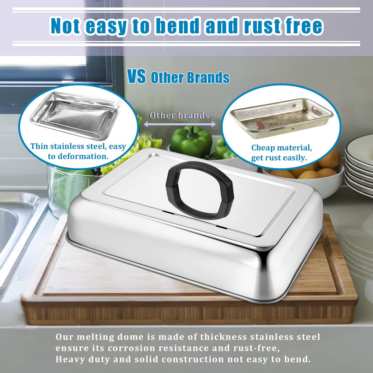 HaSteeL rolled-edge safety design protects fingers