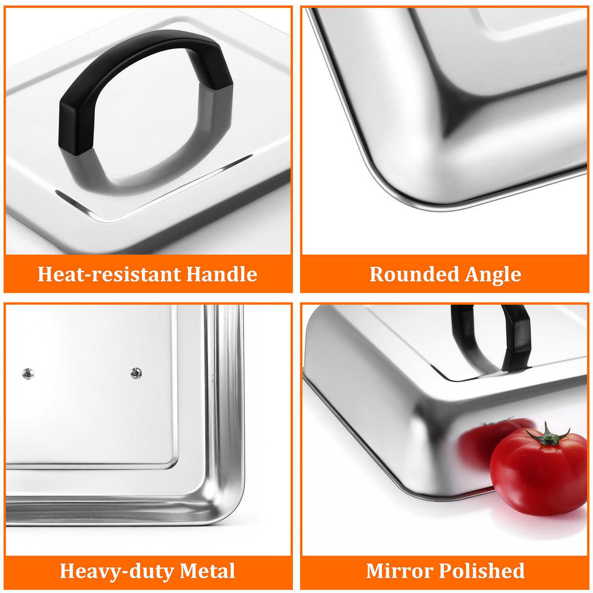 HaSteeL rolled rim detail highlights easy cleaning and corrosion resistance.
