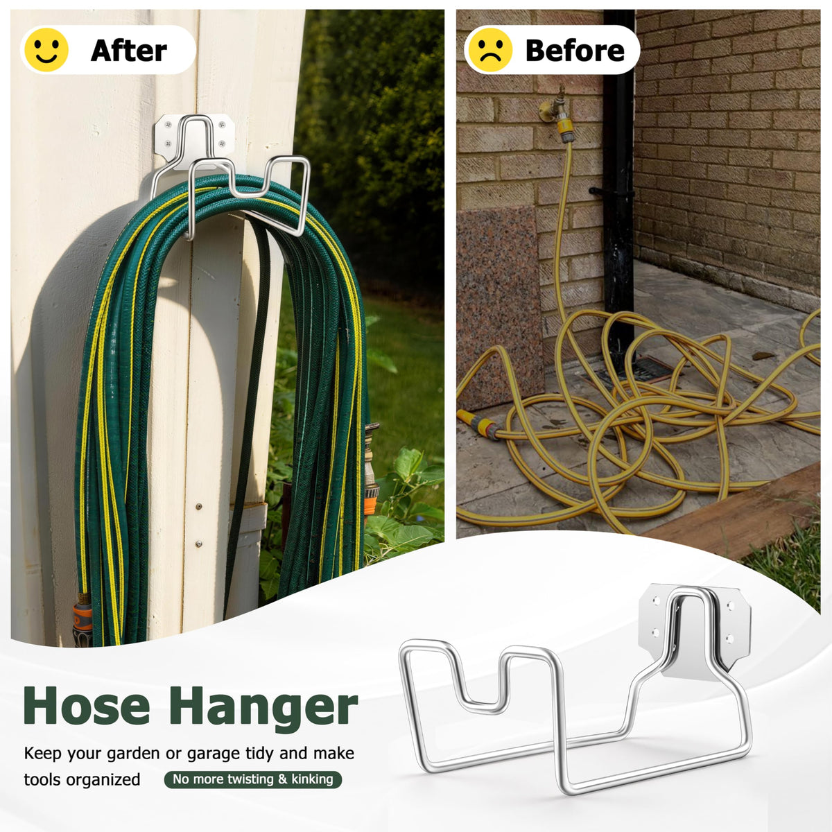 HaSteeL space-saving wall hook helps keep the garage organized.