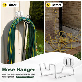 HaSteeL space-saving wall hook helps keep the garage organized.