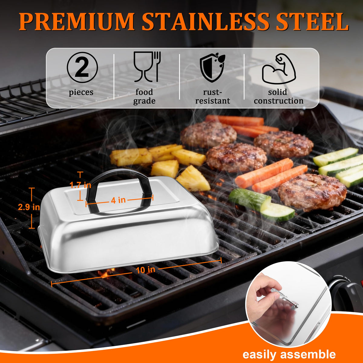 HaSteeL square basting cover handle closeup showing ergonomic grip.