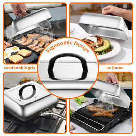 HaSteeL steaming and cheese melting use case on a grill.